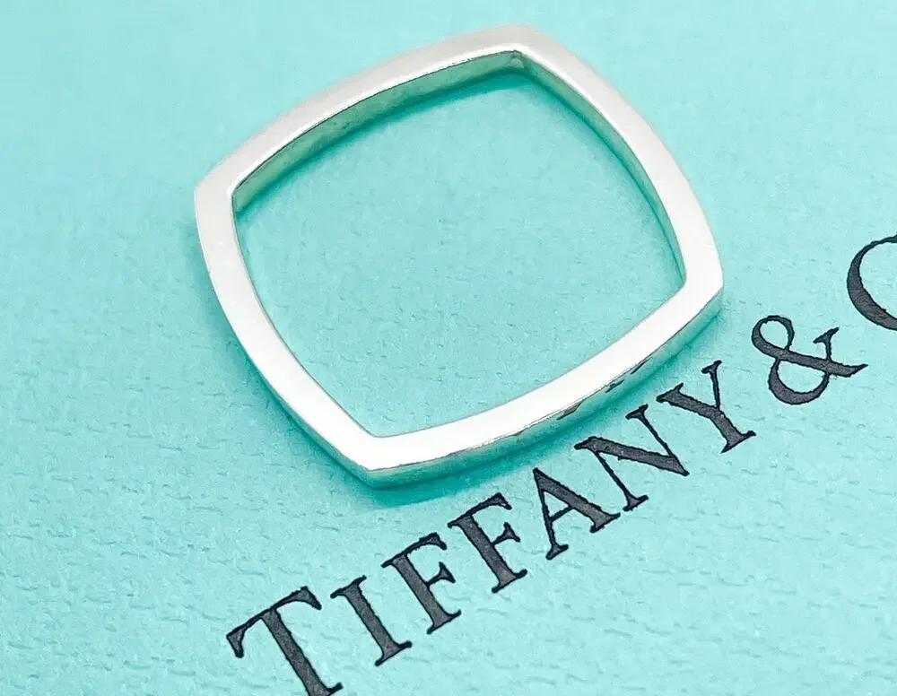 Tiffany & Co. Frank Gehry Torque Square Narrow Ring Sterling Silver Size 4
